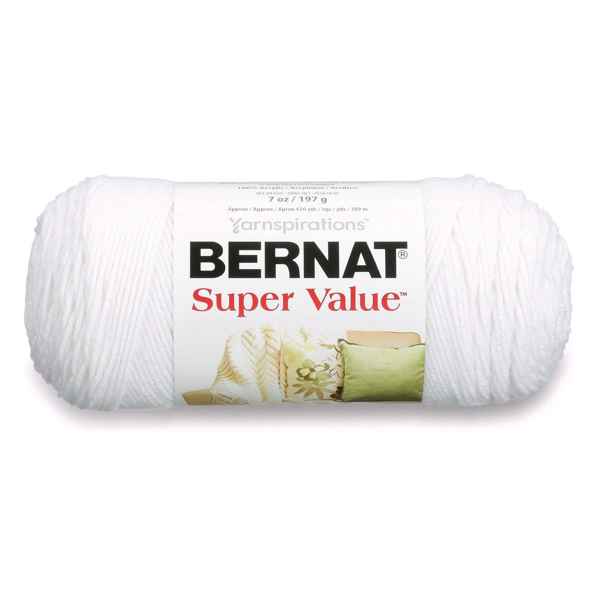 Reusable Bernat Super Value 3-197G White Fine Crafted