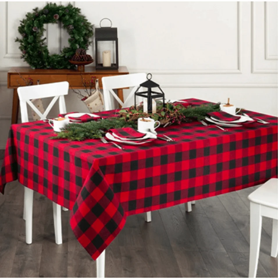 Durable Buffalo Plaid Tablecloth Fine