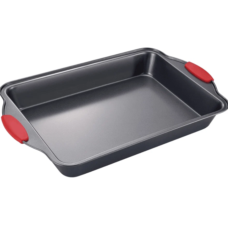 Consistent Non Stick Square Cake Pan with Silicone Handles Advanced