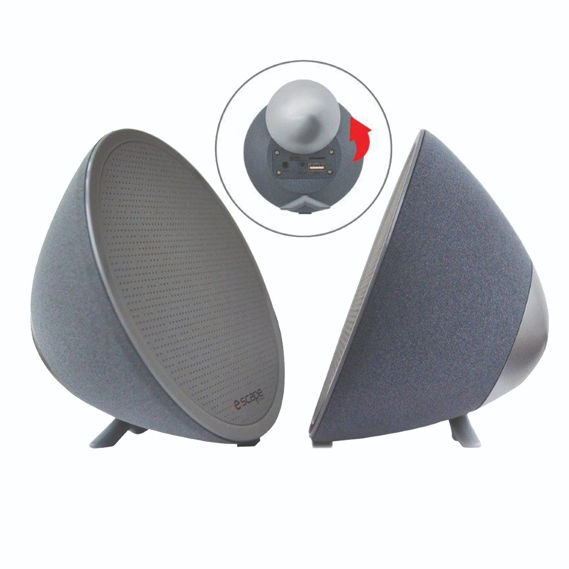 Expertly Made Escape - Set of 2 Wireless Stereo Speakers with Microphone Durable