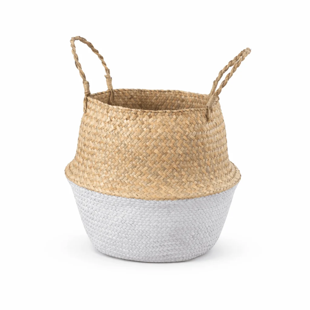 Consistent Seagrass Basket half white Artisan