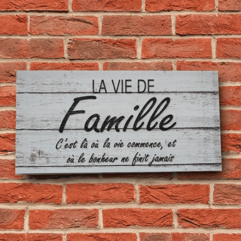 Sustainable La Vie De Famille Wall Art Original Design