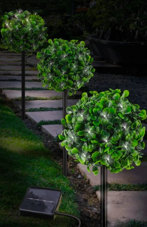 Artisan Topiary Ball Solar Stakes X 3 30l 16.5in Long-Lasting