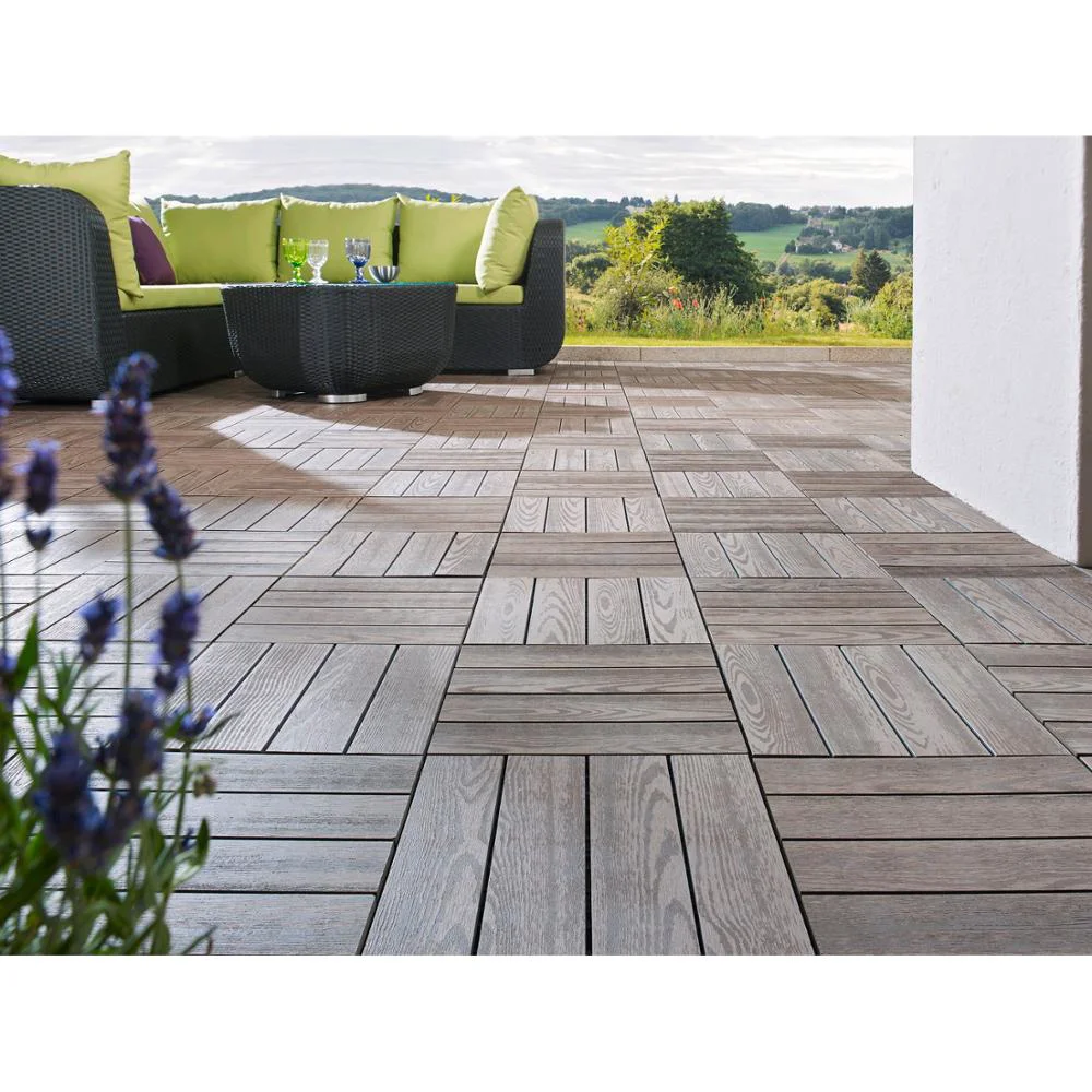 Durable WPC Interlocking Deck Tiles Detailed