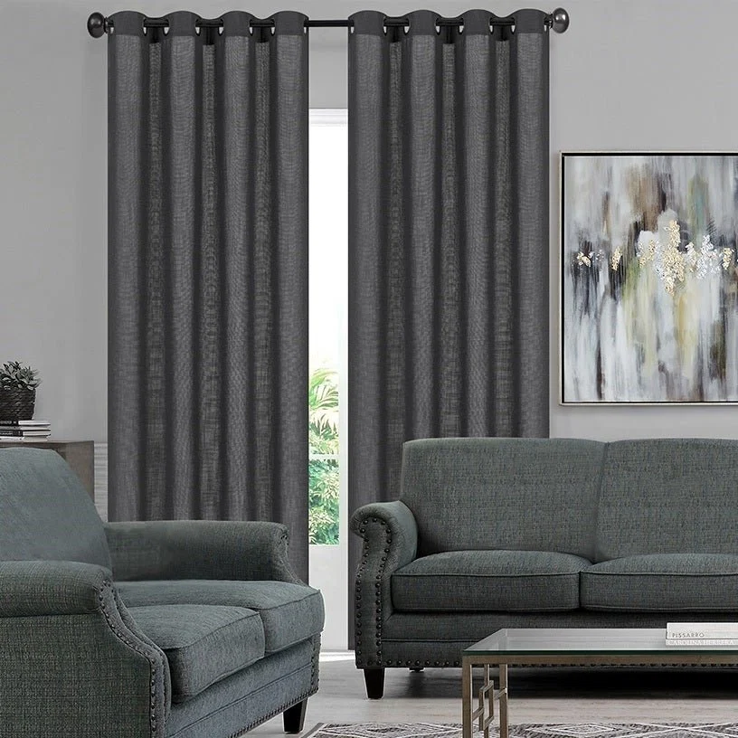 Selected Bordeaux - Faux Linen Grommet Panel Consistent