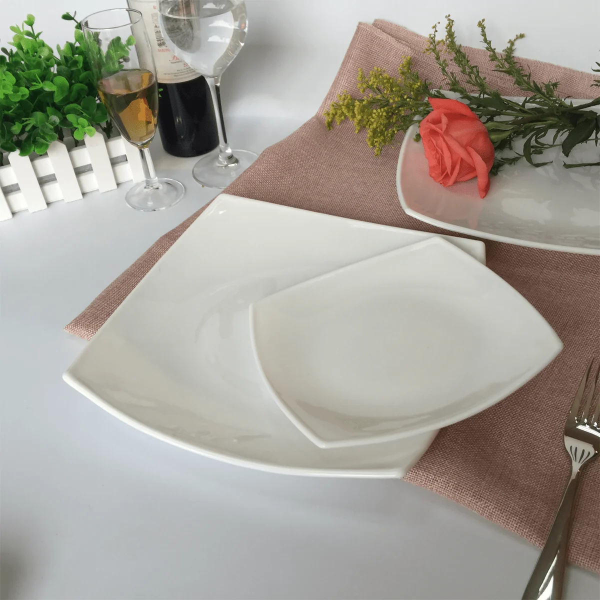 Reusable Opaline Diner Soft Square Plate Stylish