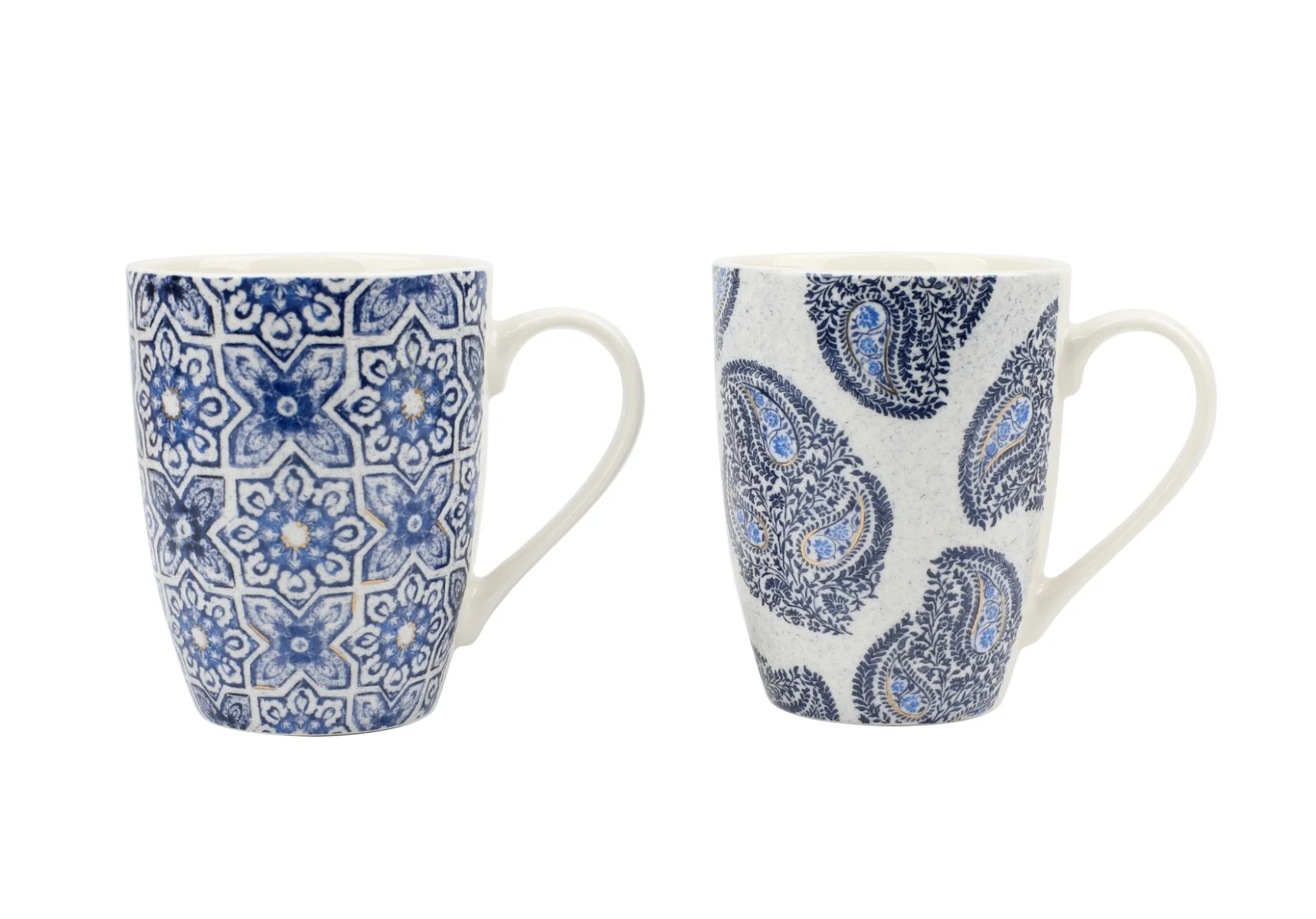 Environmentally Friendly New Bone Mug 11oz Blue Tiles Asst Decals Fashionable