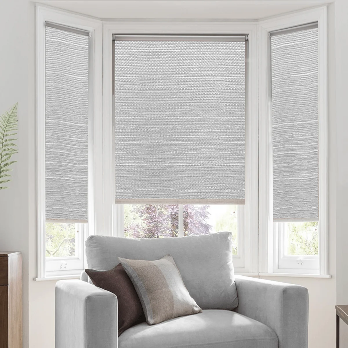 Optimized Linen Look Daylight Roller Shades Grey Convenient