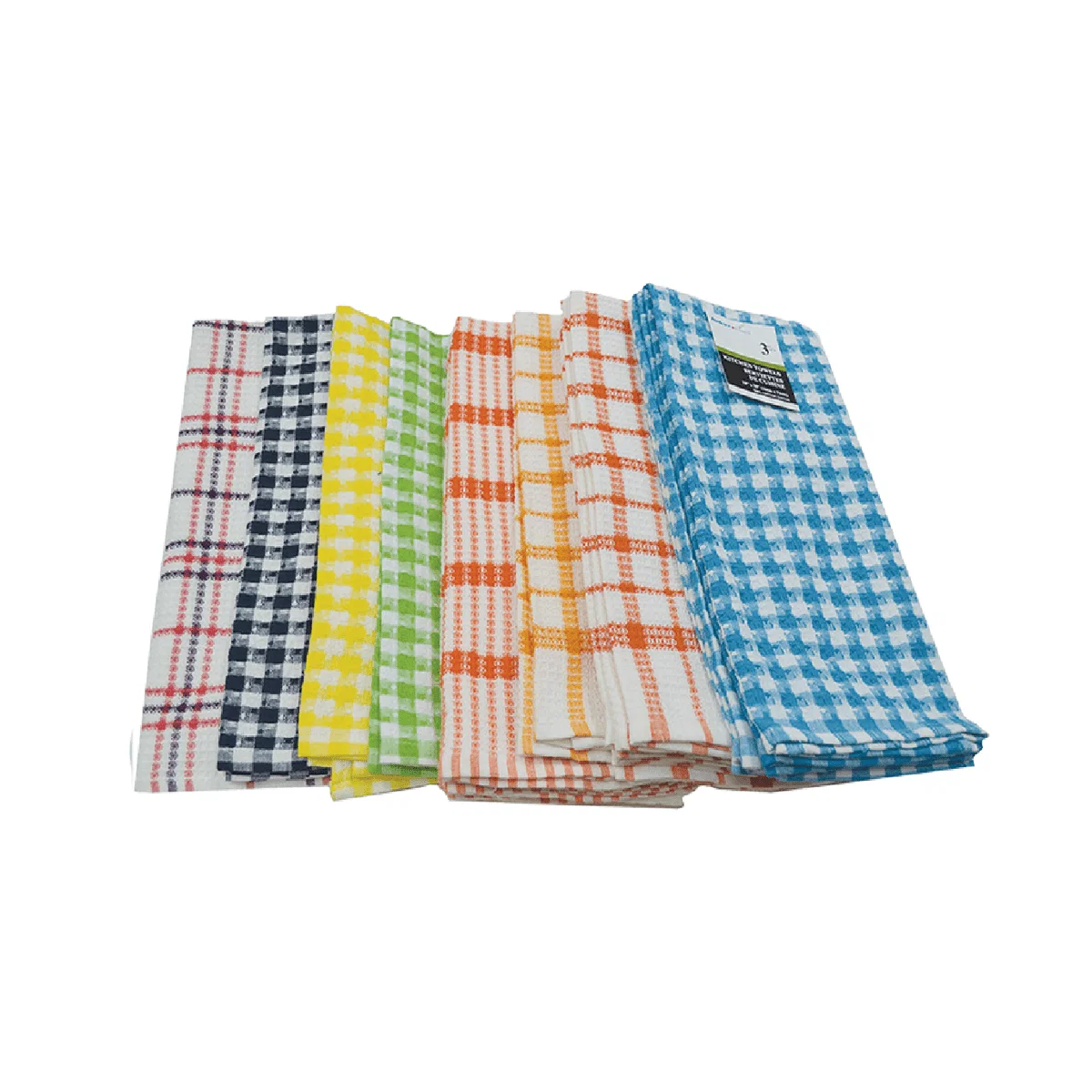 Safe Kitchen Towel 3pk Check Waffle Weave Practical
