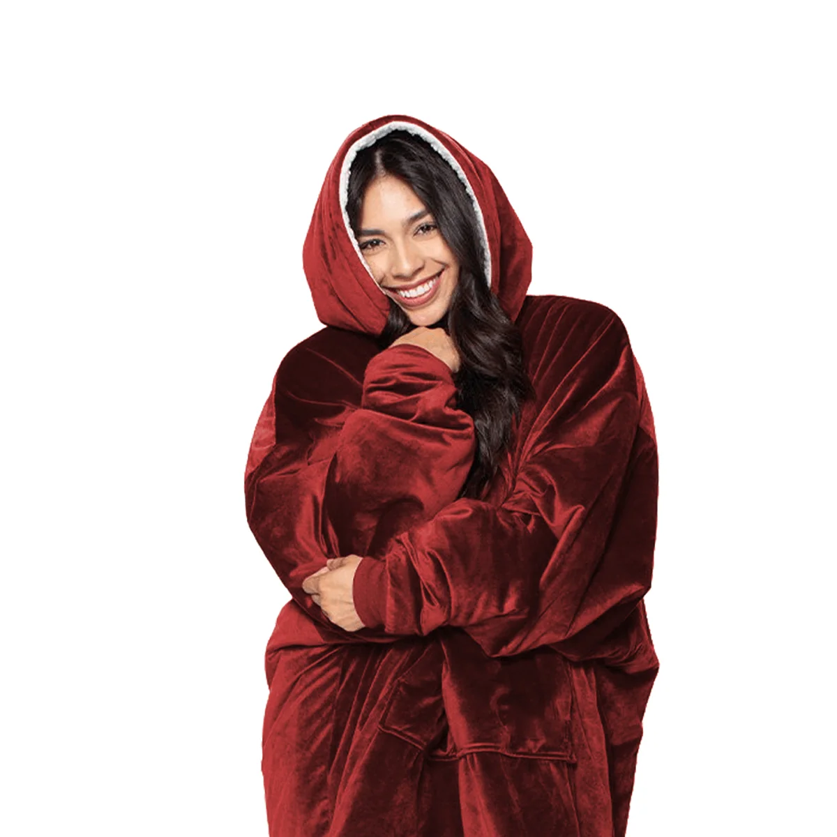 Fast Cozy Velour Hooded Blanket Environmentally Friendly