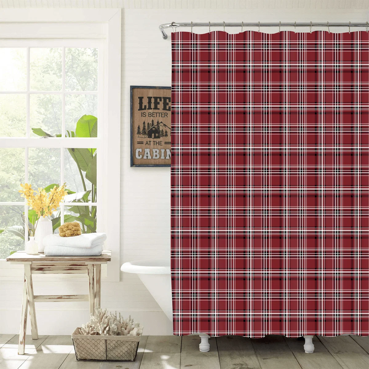 Soft Eden Plaid Shower Curtain 70x72 Classic