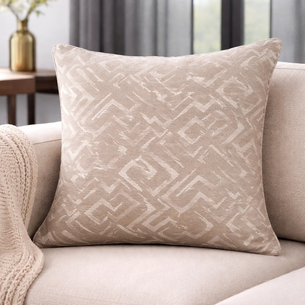 Comfortable Geometric Pattern Decorative Cushion – Soft Polyester 20 x 20 Premium