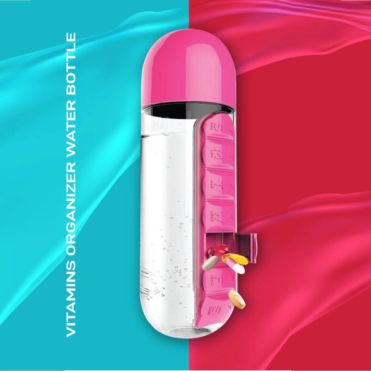 Fashionable Vitamins Organizer Water Bottle Clean