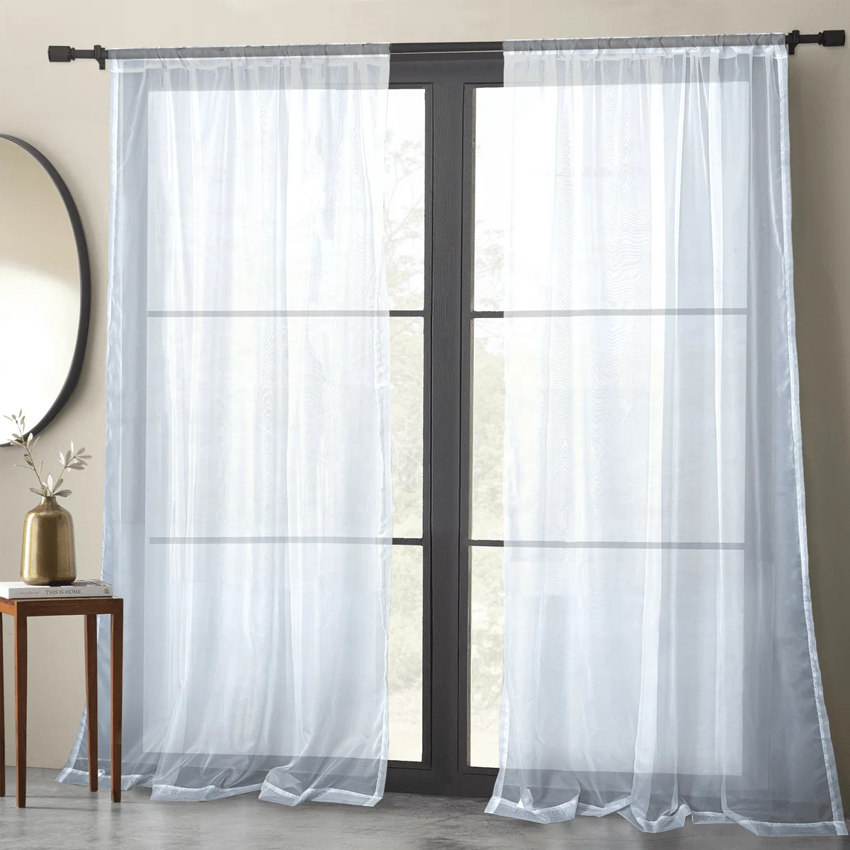Fast Basic Elegance – 2-Pack Sheer Pole Top Curtain Panels Sustainable