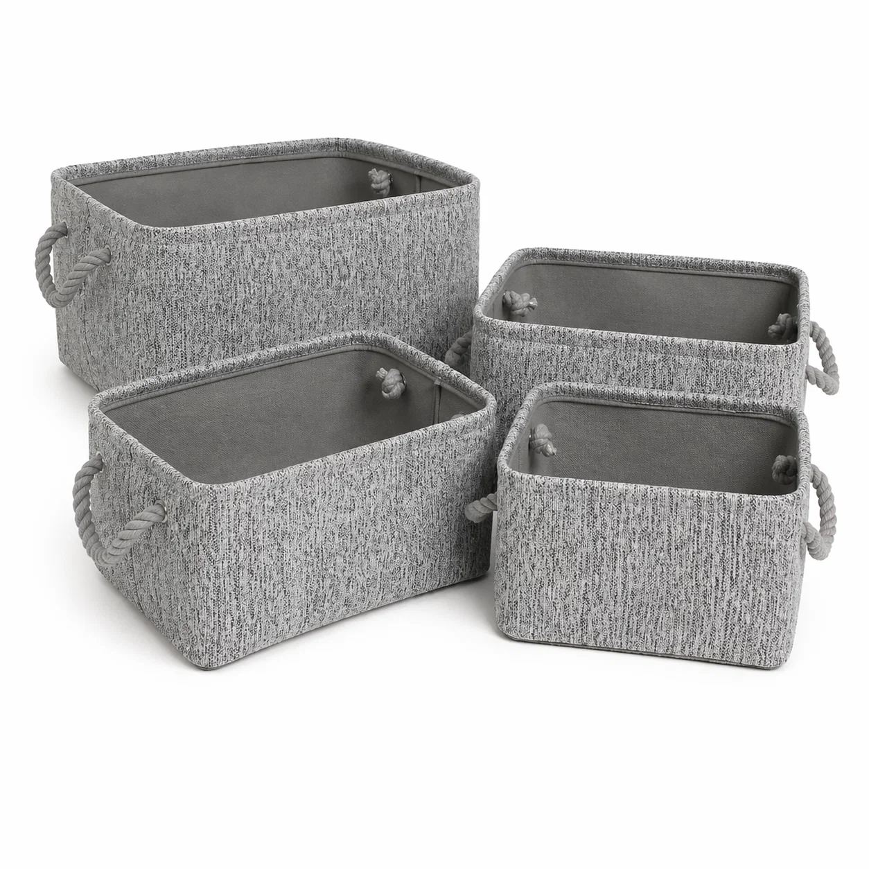 Comfortable Storage Basket Grey Linen Fashionable