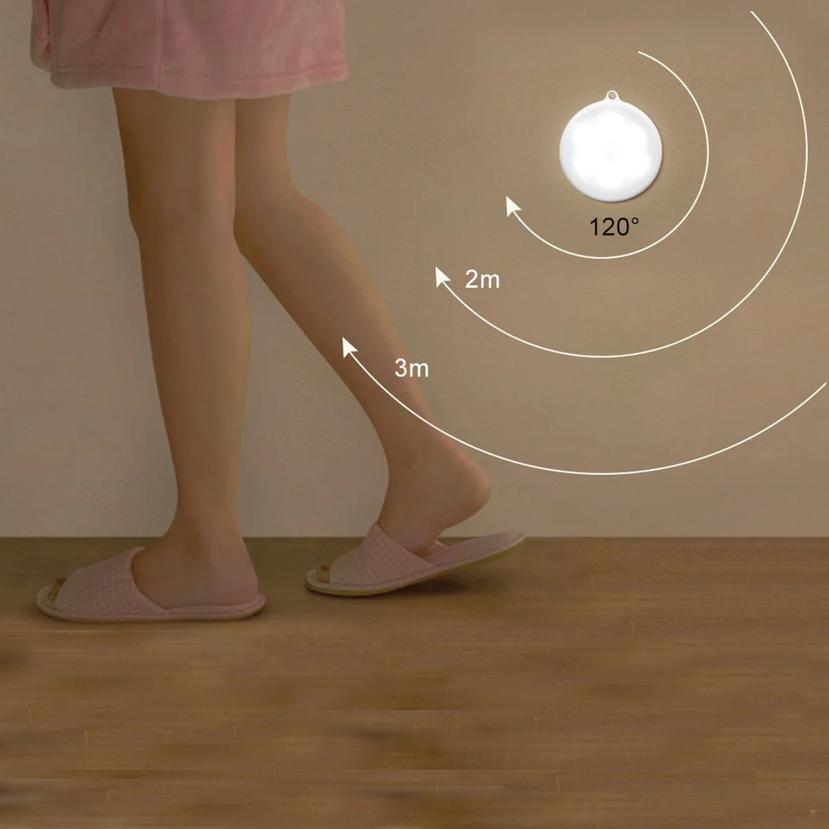 Elegant WATTSON Set of 2 Round Infrared Sensor LED Lights Convenient
