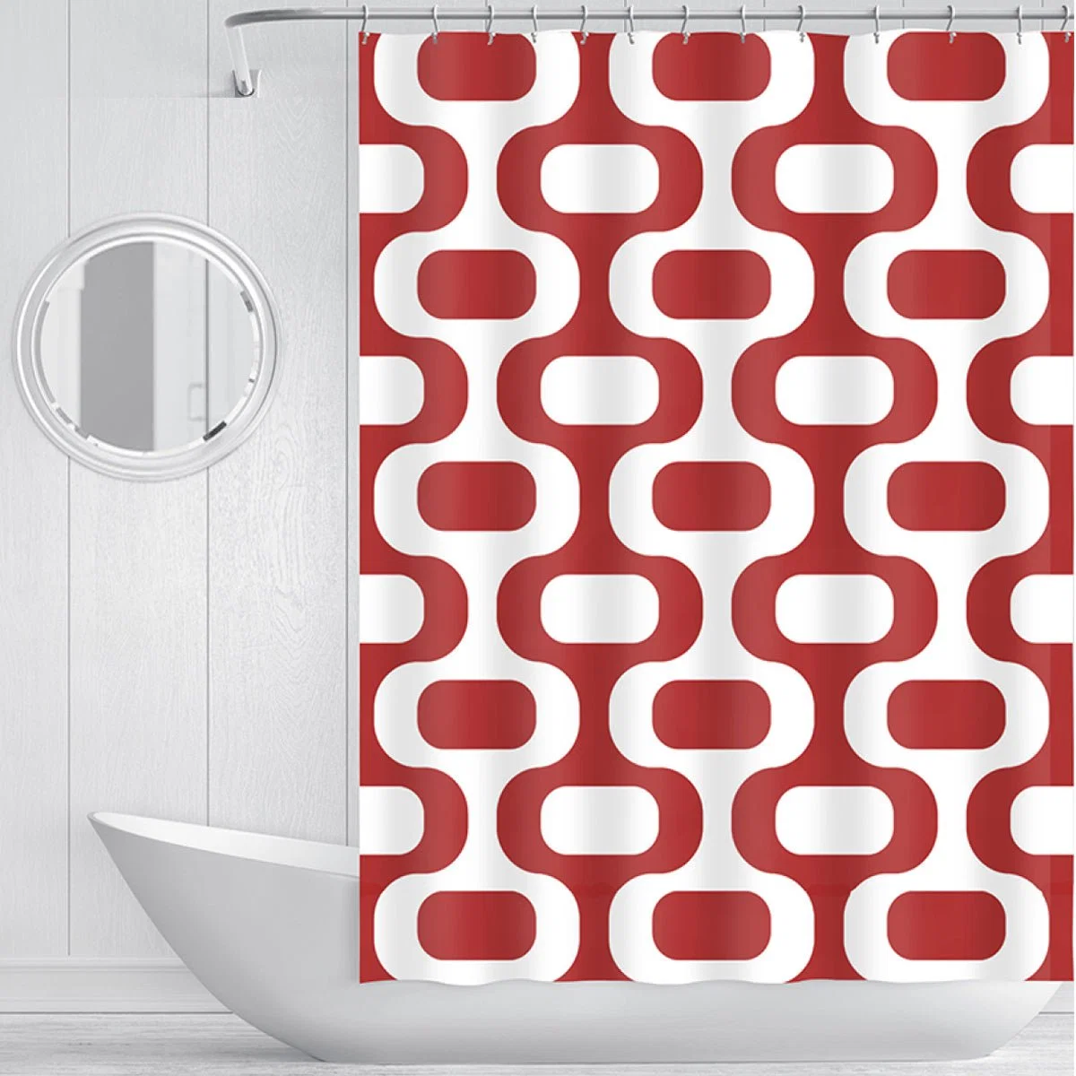 Elegant Shower Curtain 70x72 Retro Geo Microfiber Healthy
