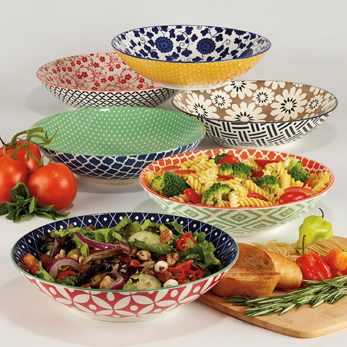 Original Design Ceramic Bowl 8.25in Printed Sophisticated