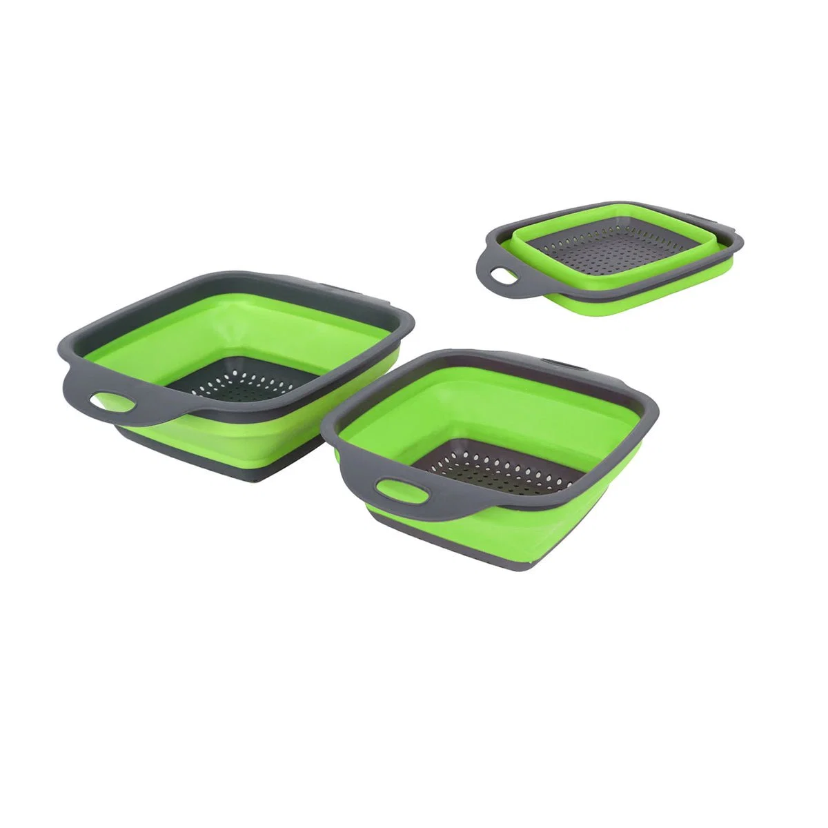 Carefully Designed Set of 2 Square Collapsible Basket Strainers Excellent