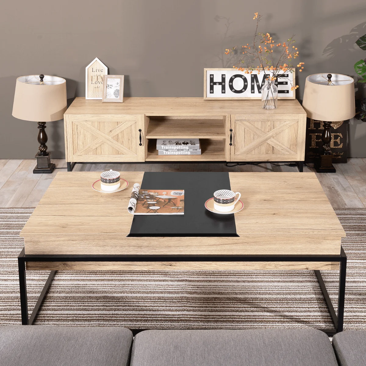 Next-Generation Thiede Oak Coffee Table With Metal Frame User-Friendly