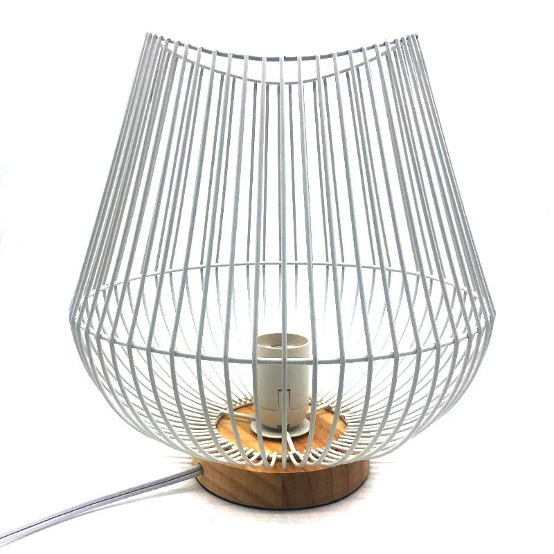 Selected White Metal Wire Lamp Safe