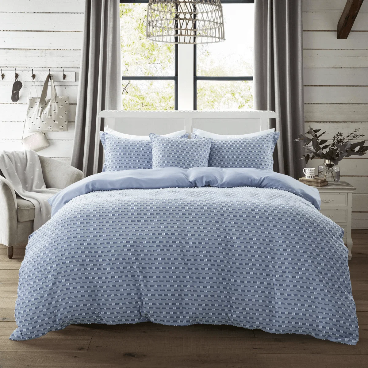 Elegant Flocked 3pcs Duvet Cover Set Sophisticated