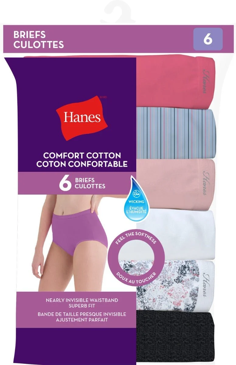 Convenient Hanes Cotton Assorted Briefs 6-Pack - H1400X Fast