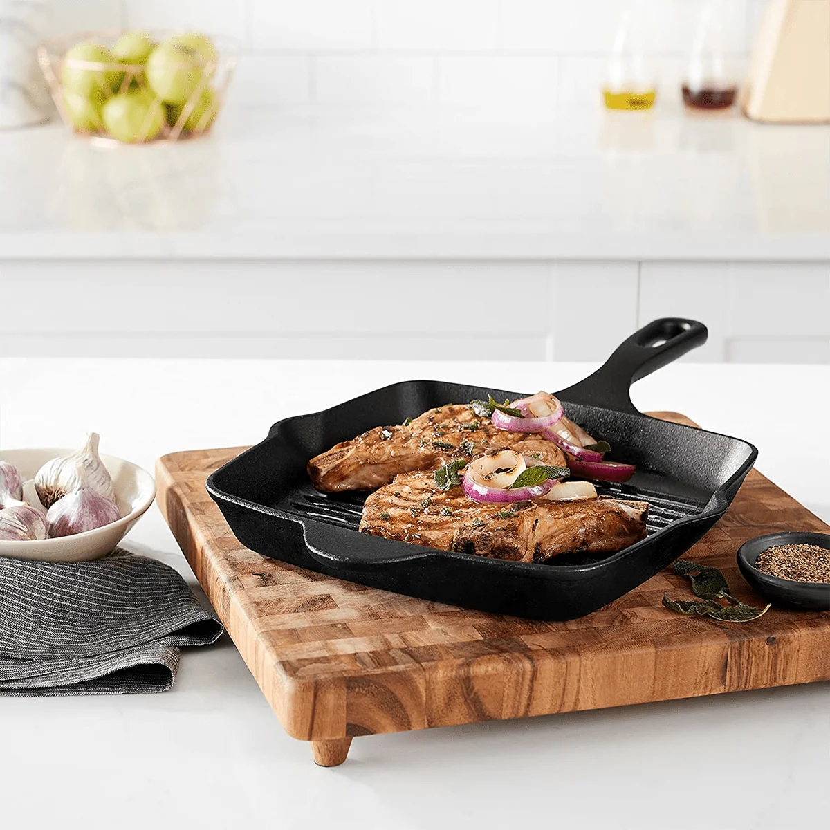 Recyclable 10-Inch Cast-Iron Skillet-Rectangle Fine
