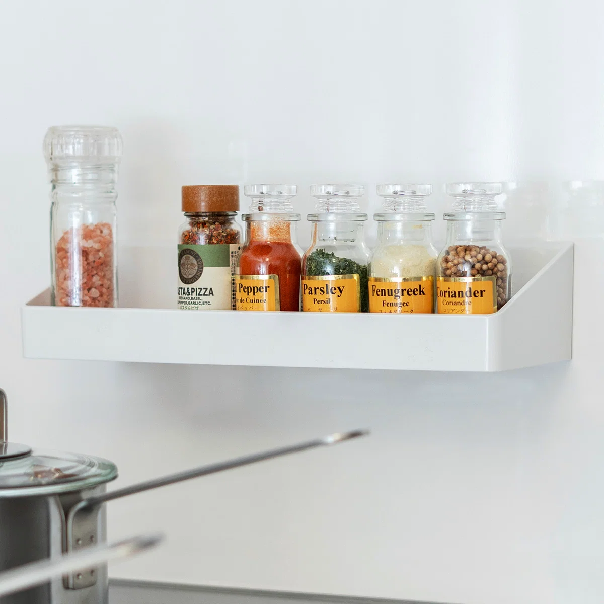 Solid STICKER-TYPE SPICE RACK WIDE AH96 Genuine