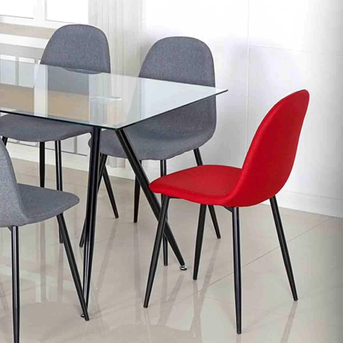 First-Class LAUREN TAYLOR - Fabric Dining Chair with Metal Legs Optimized