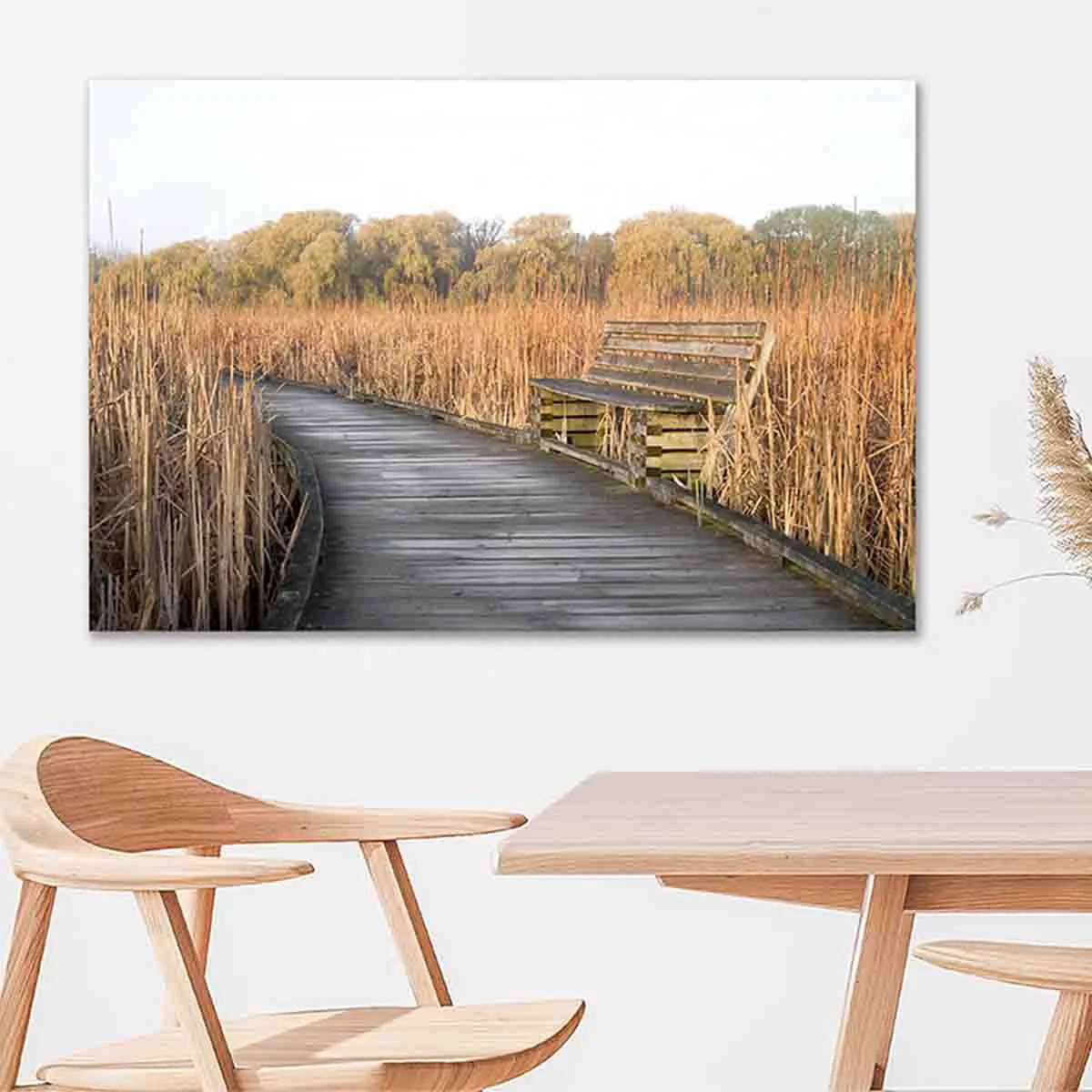 Reusable Canvas Forest Path With bench Outstanding
