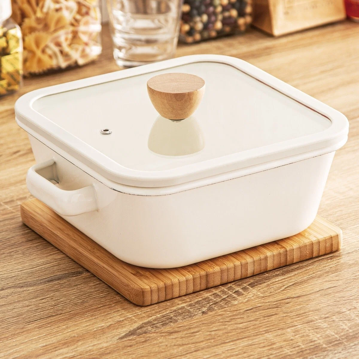 Long-Lasting SQUARE ENAMEL POT 20CM High-Grade