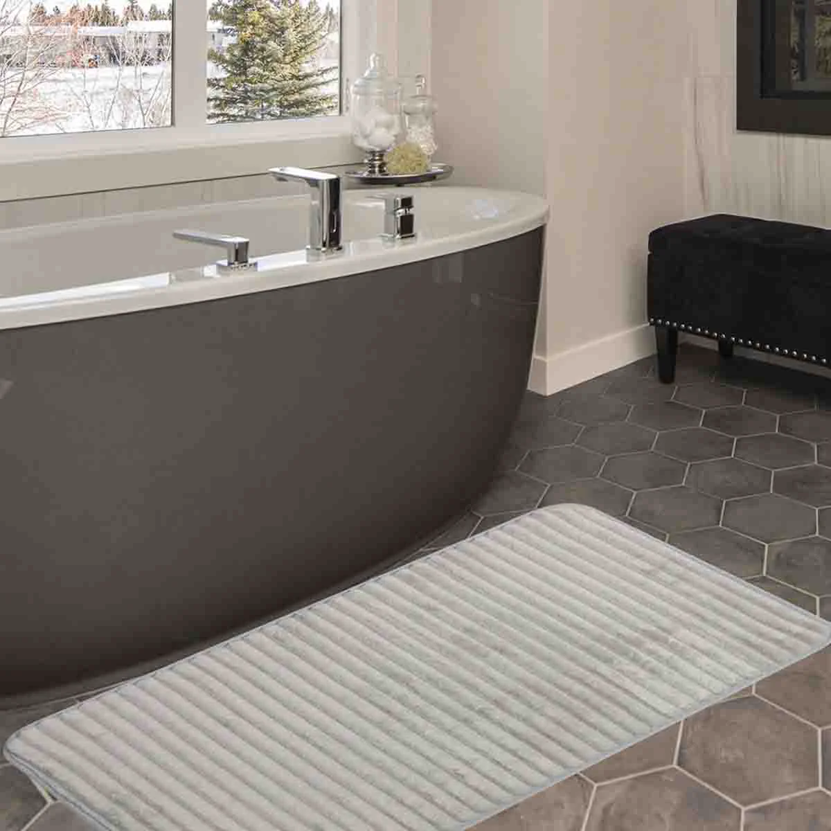 Reusable Lauren Taylor - Ribbed Memory Foam Stock Bath Mat Proven