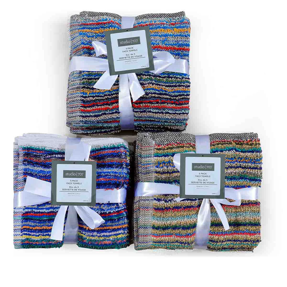 Dependable STUDIO 707 -35Gsm 5Pack Face Towels Eco-Friendly