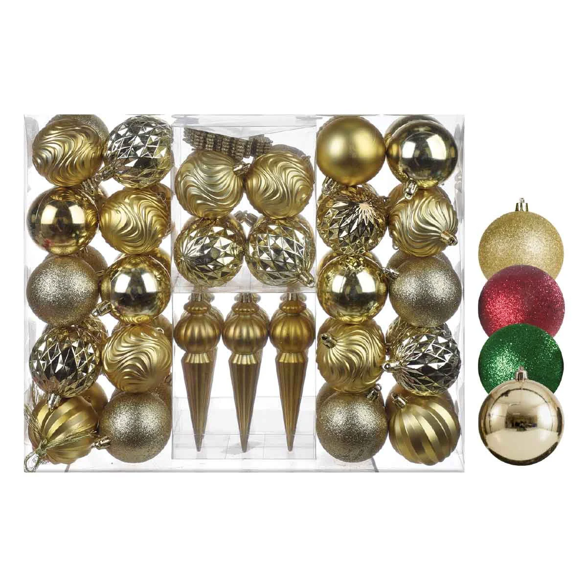 Elite Ornaments Balls - 60Pc. Unique