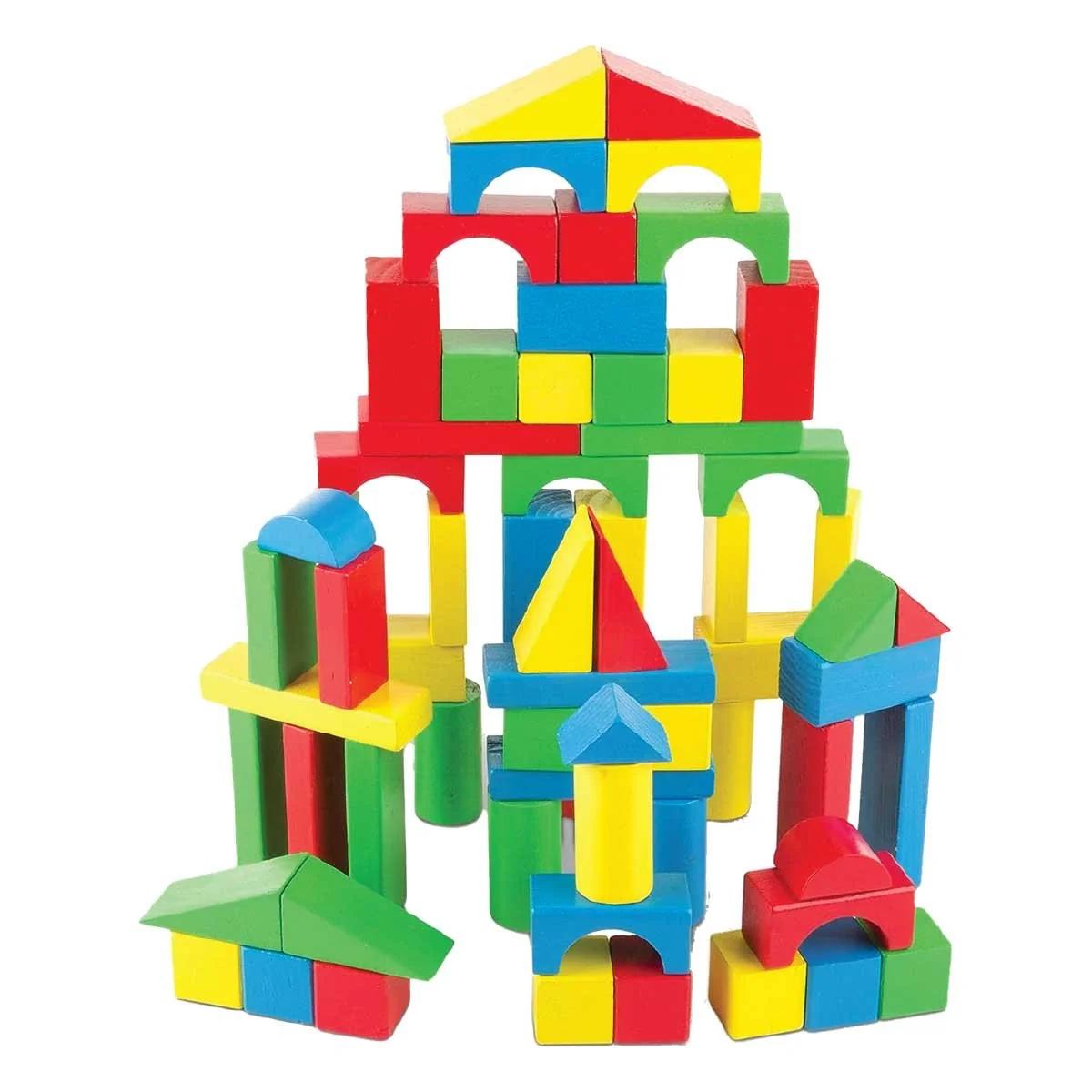 Contemporary 100pcs Wooden Building Block Functional