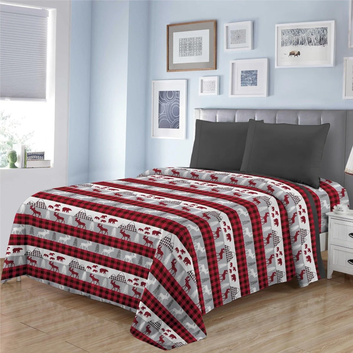 Classic Rustic Cabin - Winter Wonderland Microfleece Sheet Set Unique