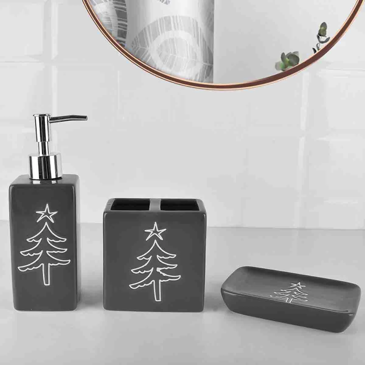 Long-Lasting RUSTIC CABIN - Snowtress Ceramic Bathroom Set Innovative