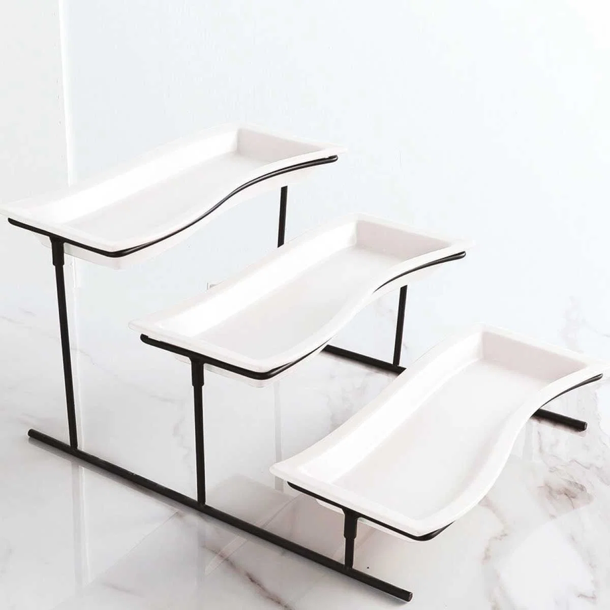 Green A La Cuisine - 3 Tier Serving Plate Metal Rack Eco-Friendly