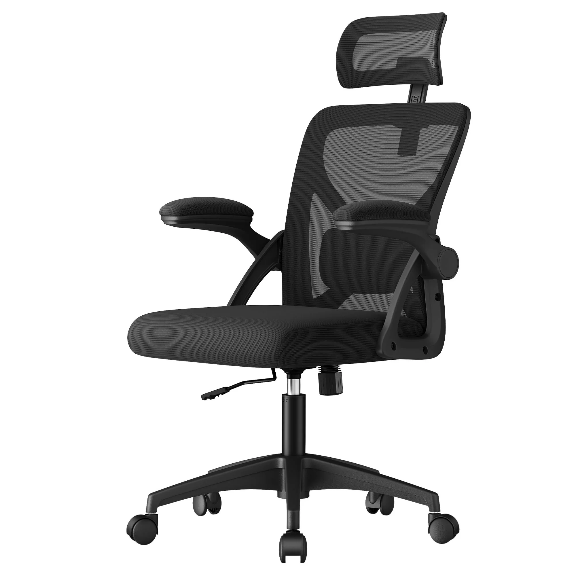 Practical SONGMICS HOME SONGMICS HOME Ergonomic Mesh Desk Chair with Flip-Up Armrests and Headrest Computer Office Chair with Lumbar Support Sustainable