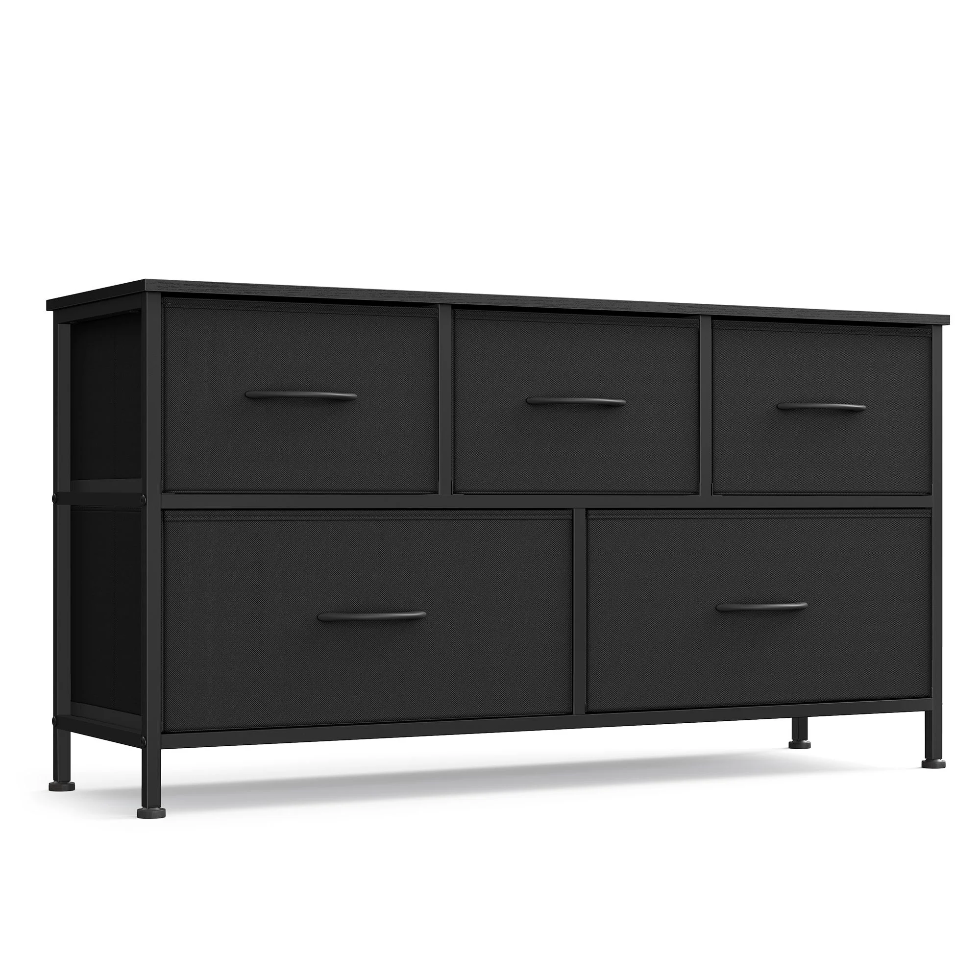 Fashionable SONGMICS Dresser for Bedroom Wide Dresser with 5 Fabric Drawers Minimalist