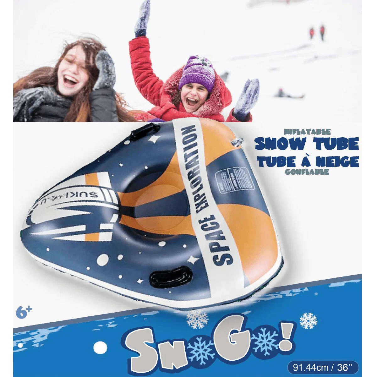 Powerful Snow Tube 36in Flake Space Explorer Expertly Made