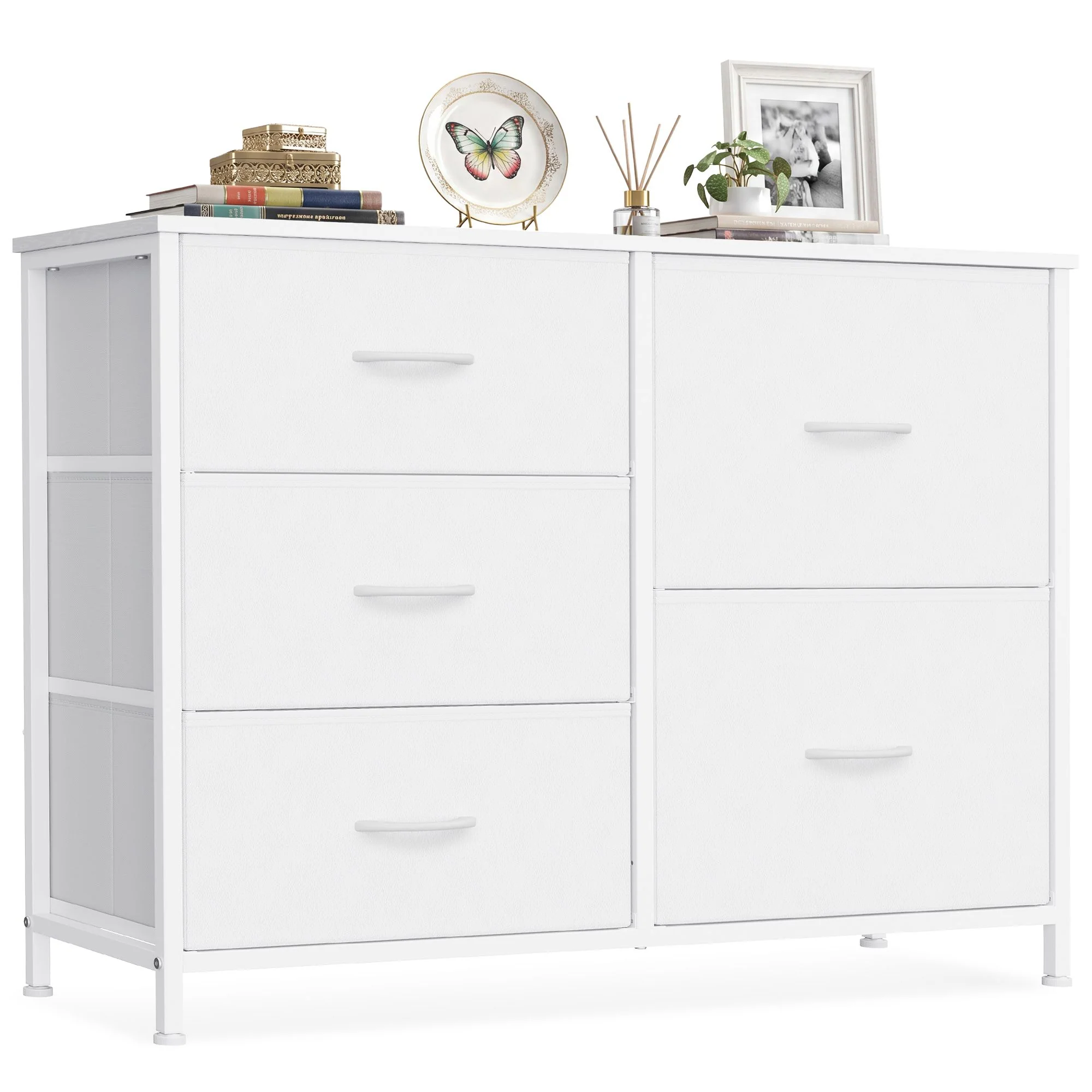 Flexible SONGMICS SONGMICS 5 Drawer Dresser for Bedroom 38.9 x 11.8 x 29.4 Inch Reliable