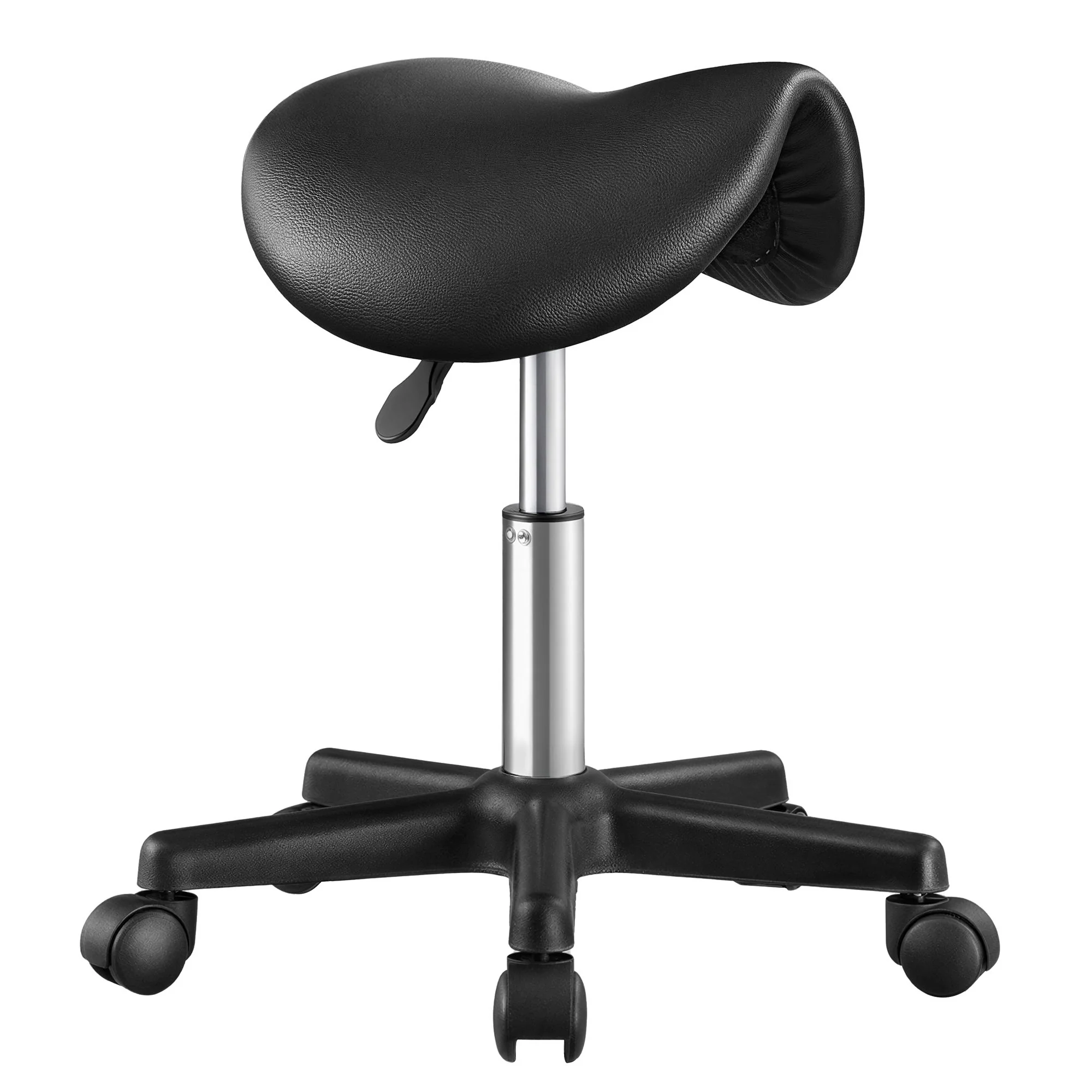 Fast SONGMICS SONGMICS Ergonomic Saddle Stool with Wheels Height Adjustable Salon Stool Top-Quality