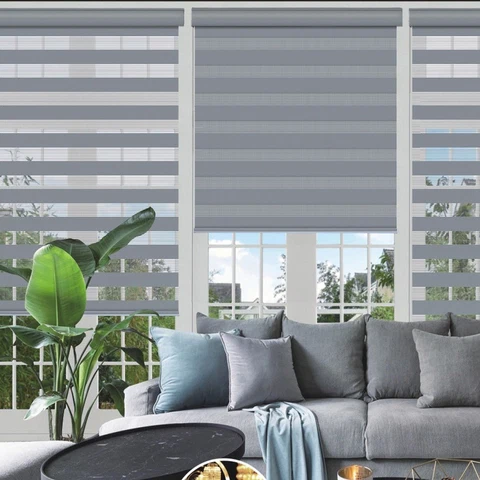 Genuine Day amp Night - Cordless Grey Roller Blinds Responsible