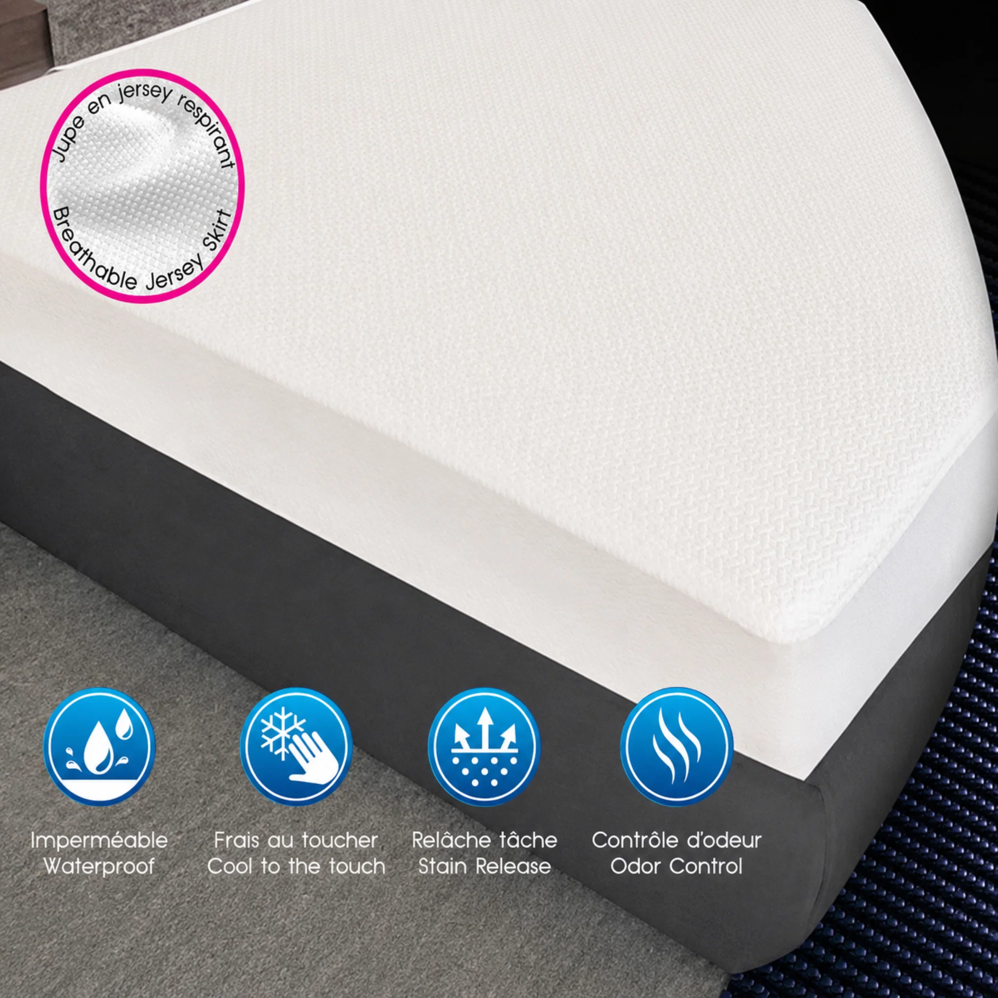 World-Class Maison Blanche - Waterproof Mattress Protector Pro Cooling Max Comfortable
