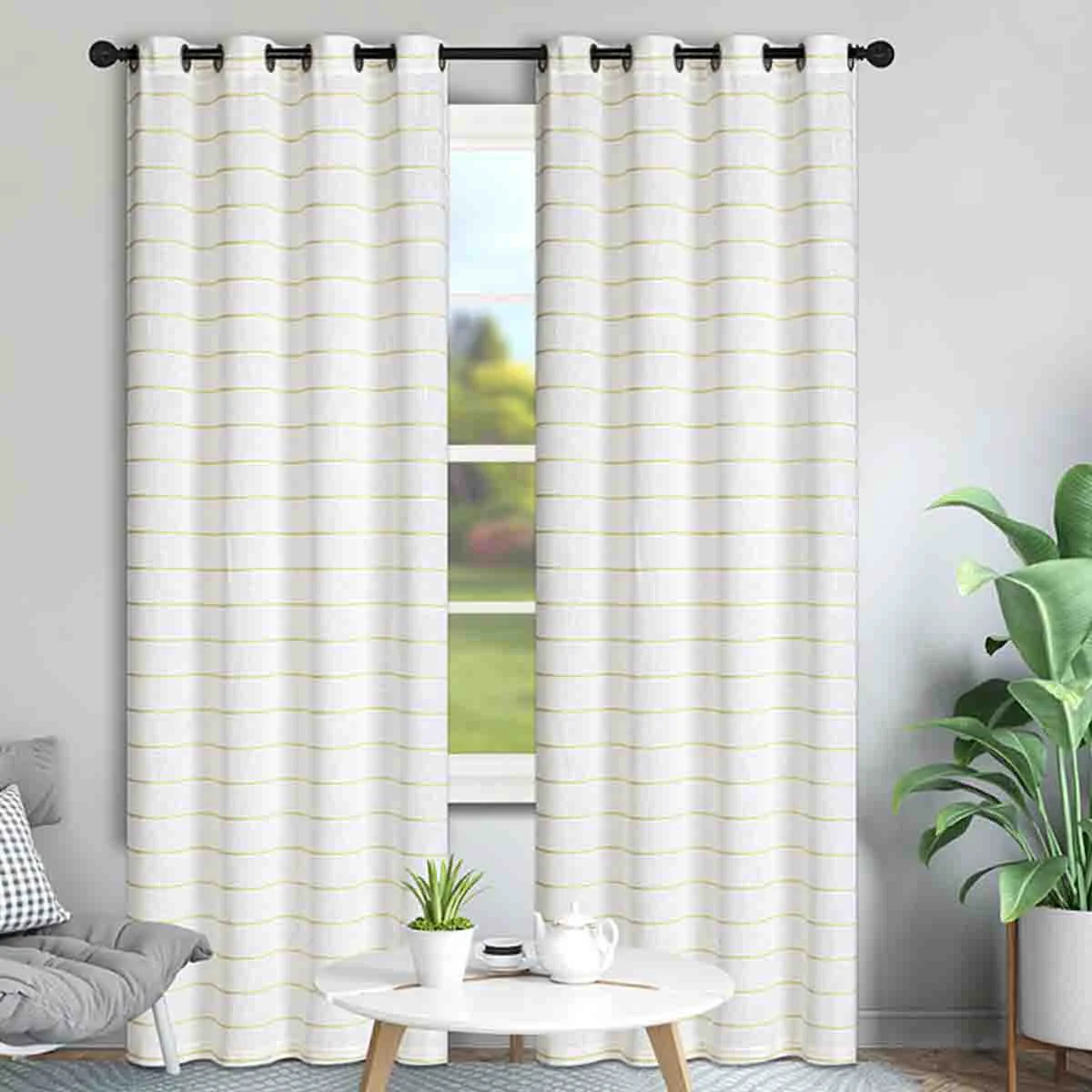 Practical Lauren Taylor ALBA Striped Jacquard Curtains Elegant