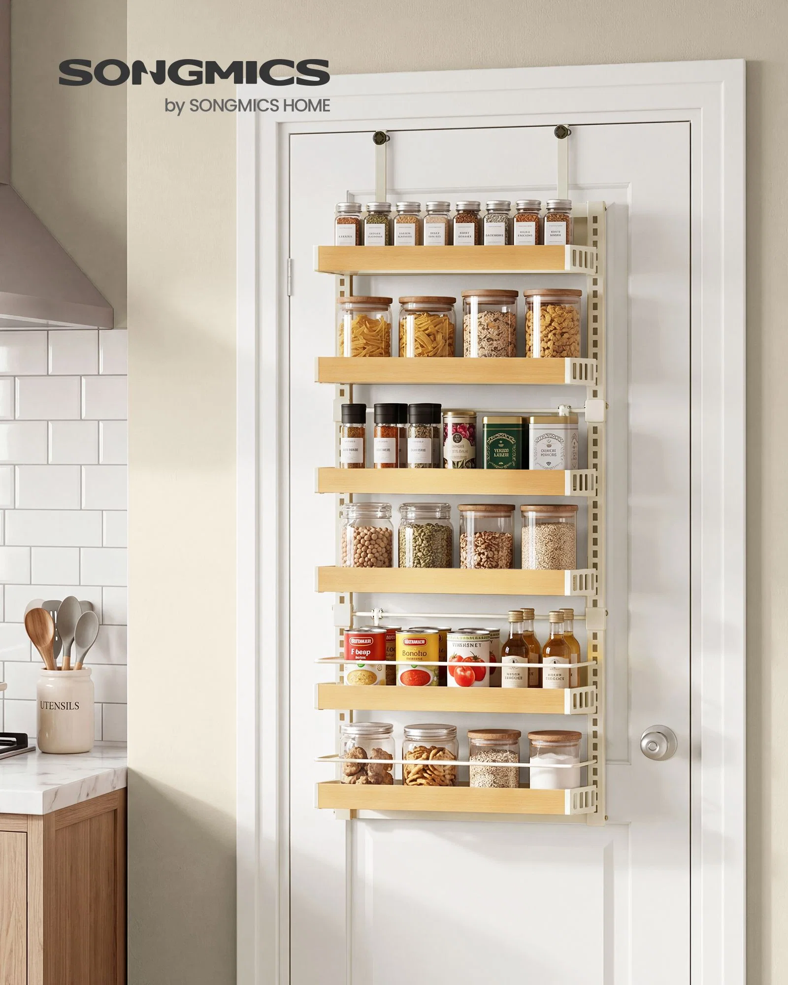Traditional SONGMICS SONGMICS 6-Tier Over the Door Pantry Organizer Relaxed