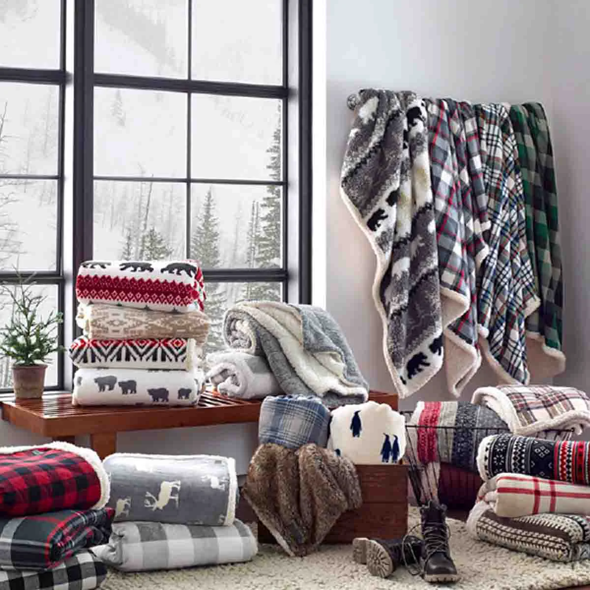 Trusted MATHISON Plaid Velour Reverse to Sherpa Throw Blanket Sophisticated