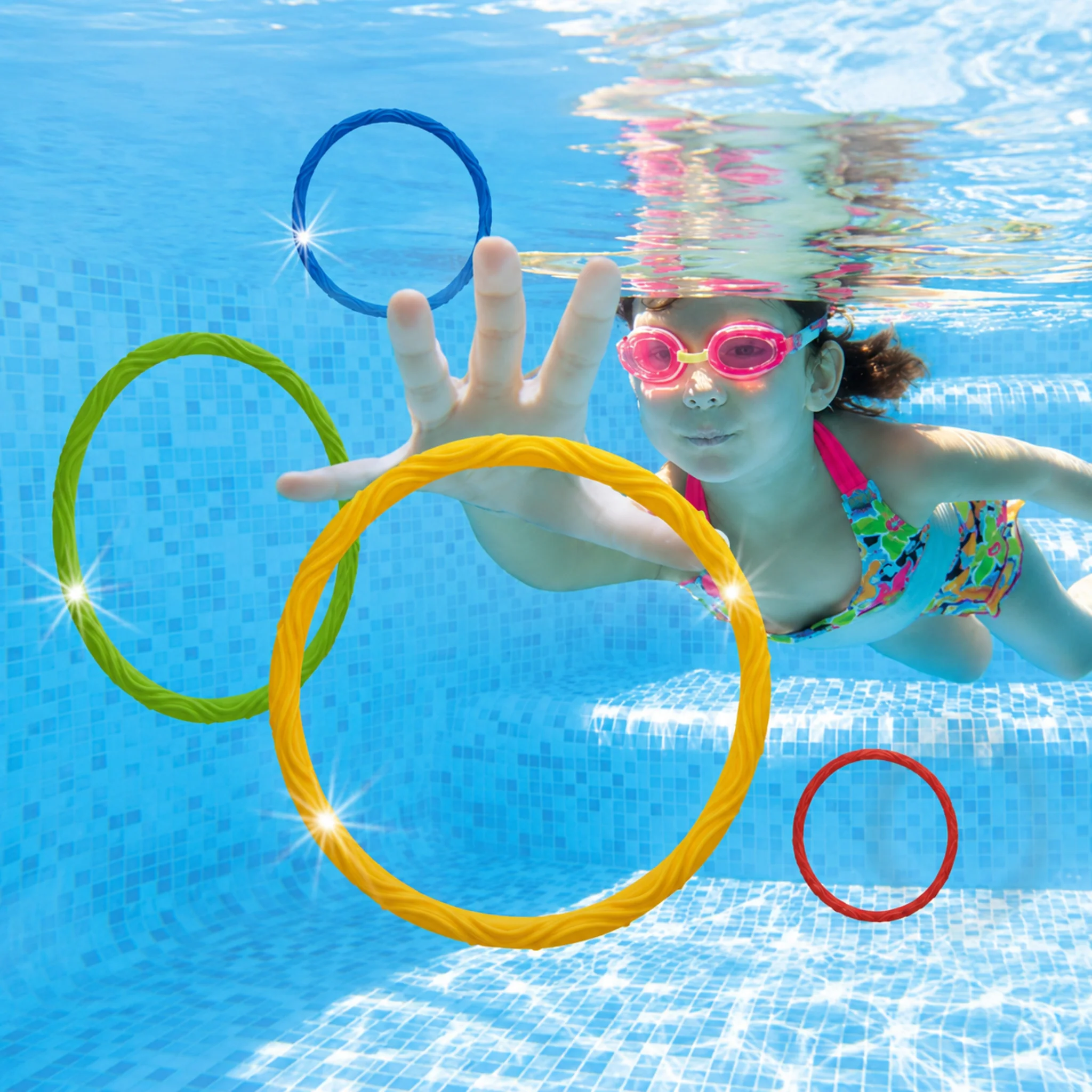 Lightweight Dive Rings Sparkled Set Fashionable
